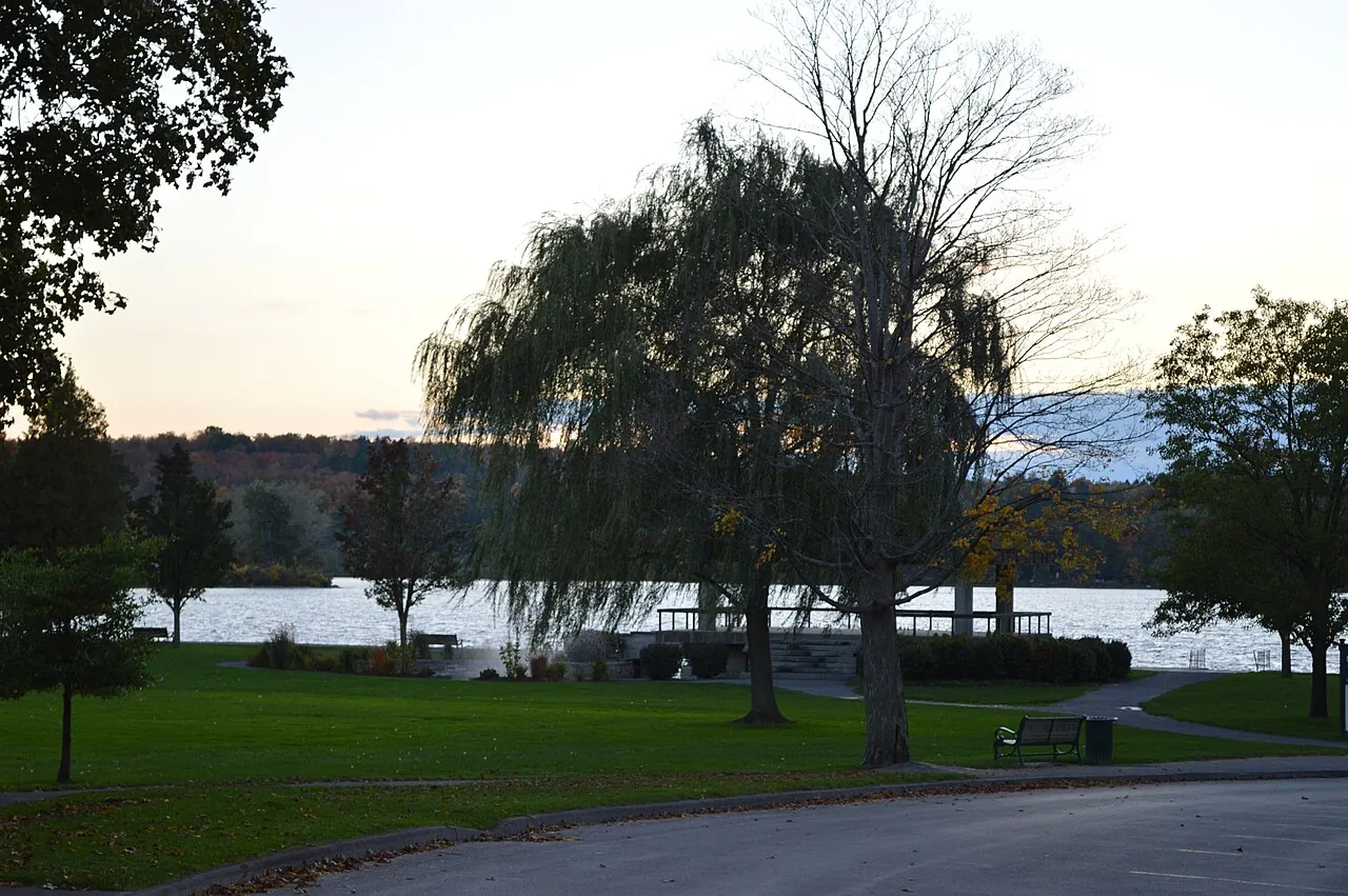 A lakeside lawn on Cazenovia Lake in the village